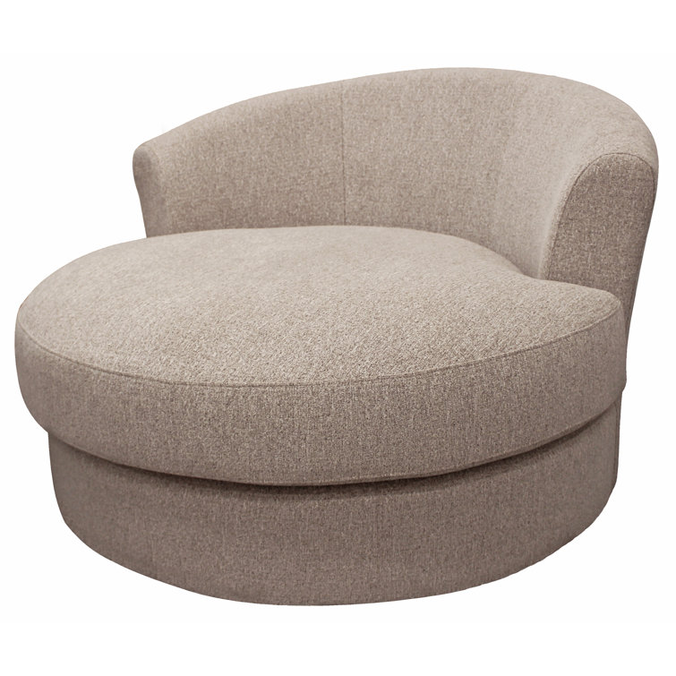 Thomasville beige fabric discount snuggle swivel chair